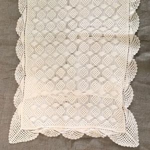 White cotton crochet pillowcase, pillow sham